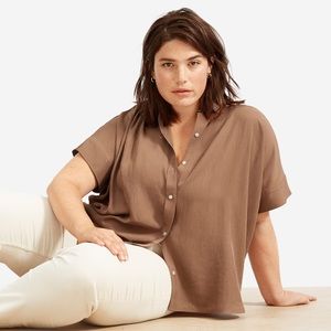 Everlane Square Shirt - Japanese GoWeave - Small -Light brown - EUC
